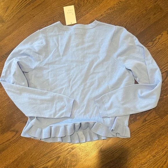 a new day Light Blue Ruffle-Hem Cardigan - Picture 4 of 4